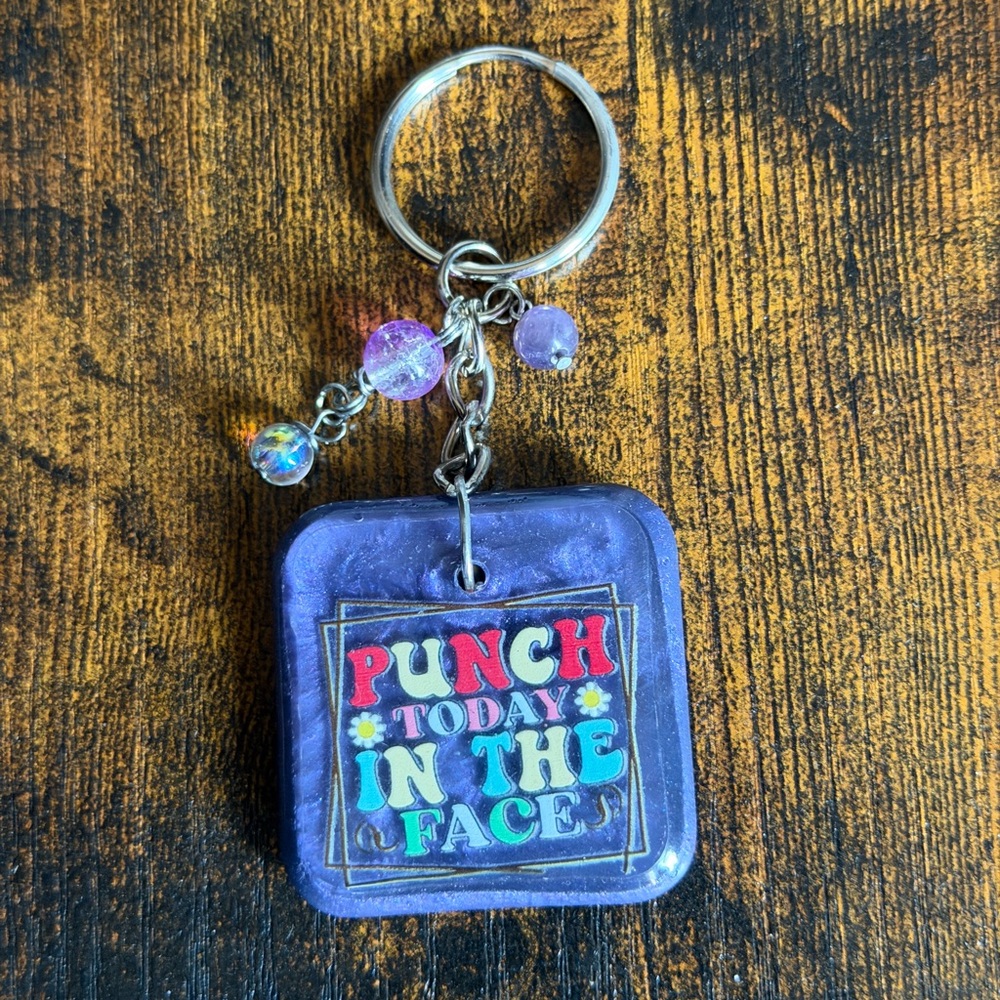 Inspirational handmade Keychain with Beaded Accent